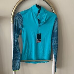 Nike Women's Teal and Black Long Sleeve Top